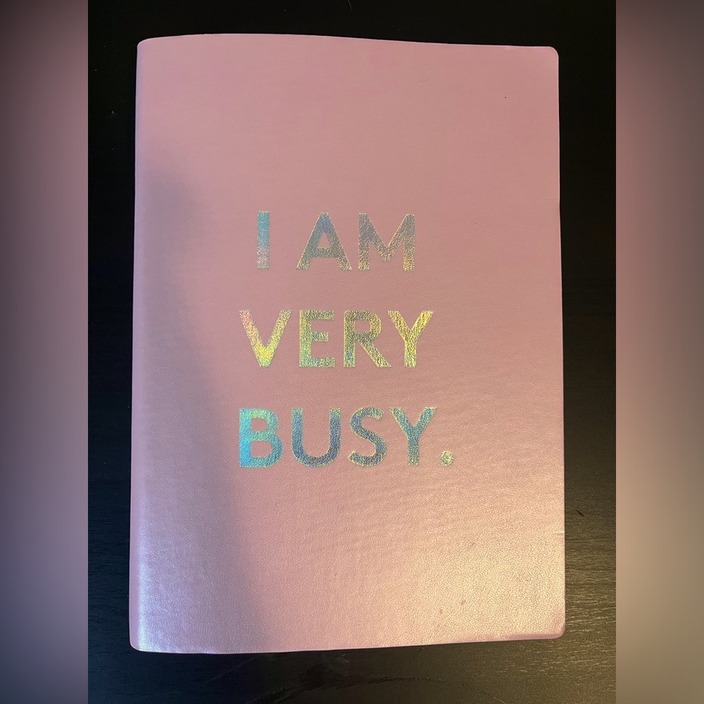 “I Am Very Busy” Pink Lined Notebook